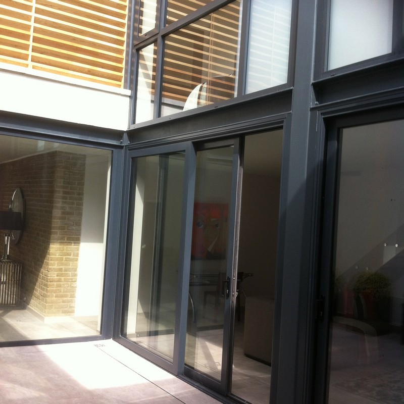Anthracite aluminium sliding patio doors fitted in Rickmansworth